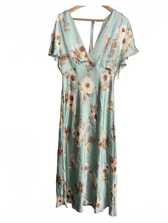 a new day Dresses & Skirts - Boho Floral Maxi Dress Sage Green V-neck Cottagecore A new day dress Size Small